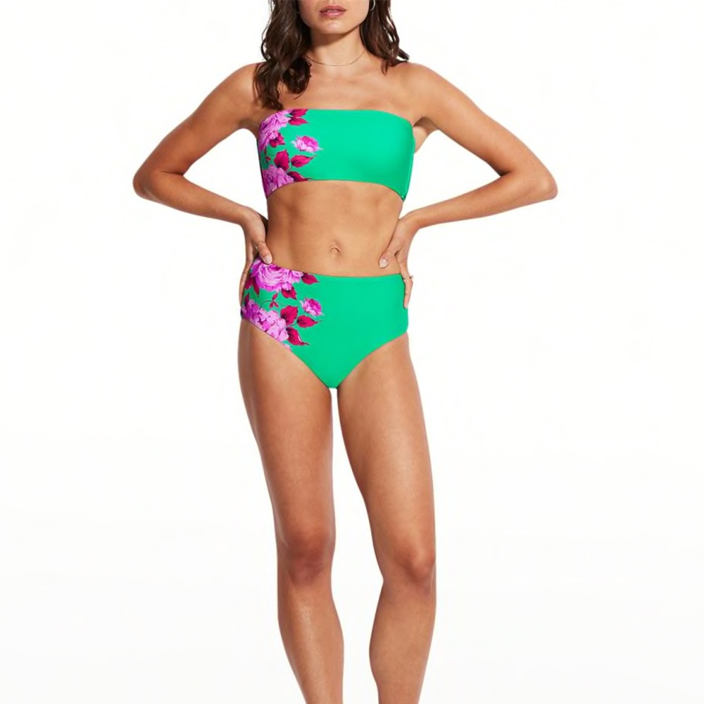 NWT Seafolly Bandeau Bikini Top & High Waist Bottom